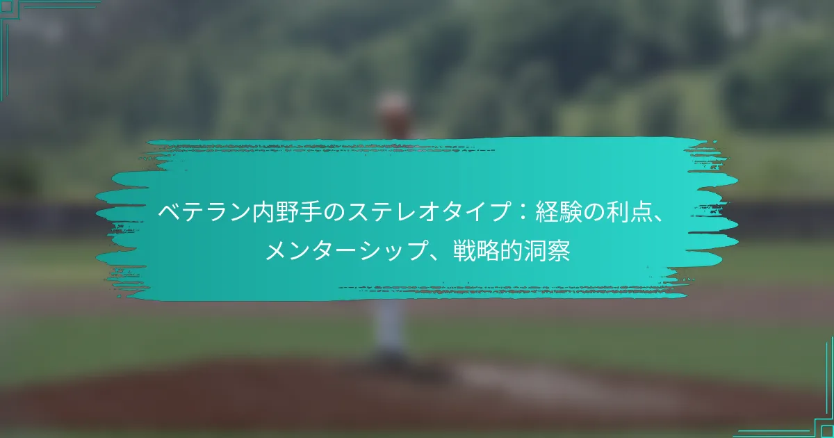 ベテラン内野手のステレオタイプ：経験の利点、メンターシップ、戦略的洞察